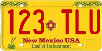 NM license plate 123TLU
