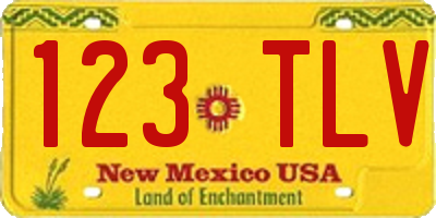 NM license plate 123TLV