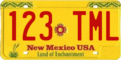 NM license plate 123TML