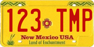 NM license plate 123TMP