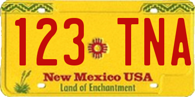 NM license plate 123TNA