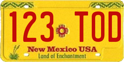 NM license plate 123TOD