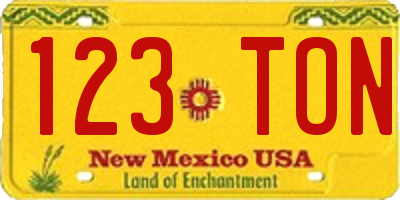 NM license plate 123TON