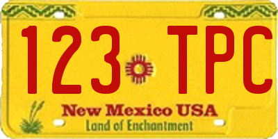 NM license plate 123TPC