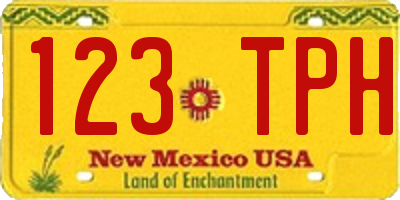NM license plate 123TPH