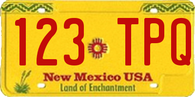 NM license plate 123TPQ