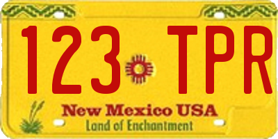 NM license plate 123TPR