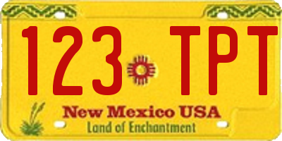 NM license plate 123TPT