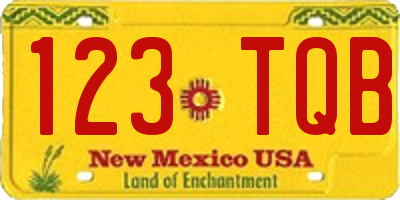NM license plate 123TQB