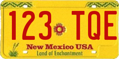 NM license plate 123TQE