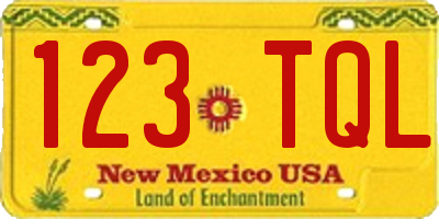 NM license plate 123TQL
