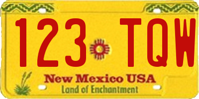 NM license plate 123TQW