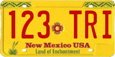 NM license plate 123TRI