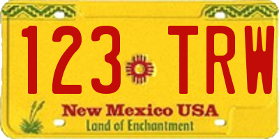 NM license plate 123TRW