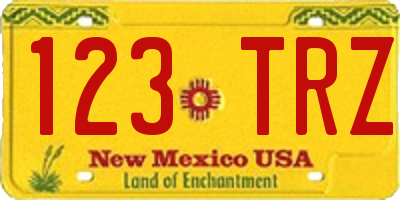 NM license plate 123TRZ