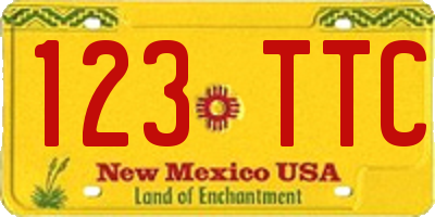 NM license plate 123TTC