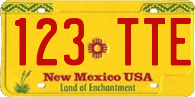 NM license plate 123TTE