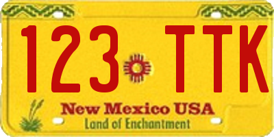 NM license plate 123TTK