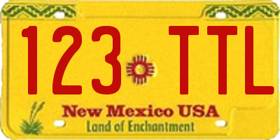 NM license plate 123TTL