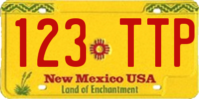 NM license plate 123TTP