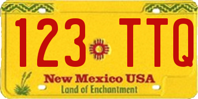 NM license plate 123TTQ