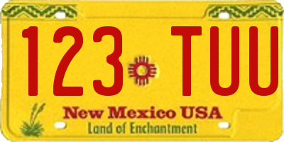 NM license plate 123TUU