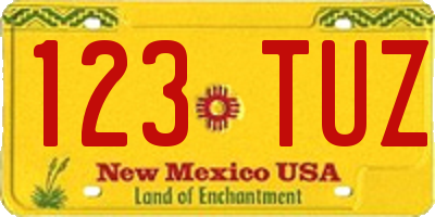 NM license plate 123TUZ