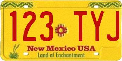 NM license plate 123TYJ