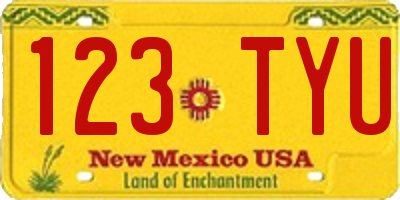 NM license plate 123TYU