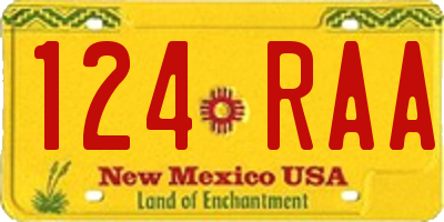 NM license plate 124RAA