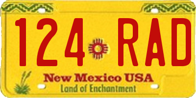 NM license plate 124RAD