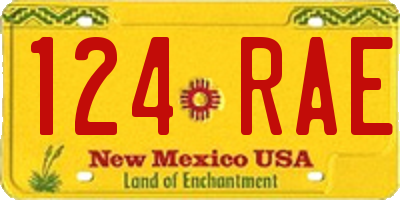 NM license plate 124RAE