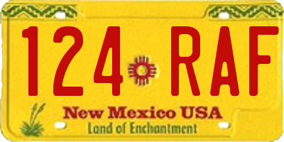 NM license plate 124RAF