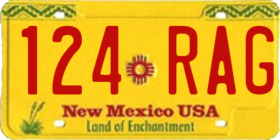 NM license plate 124RAG