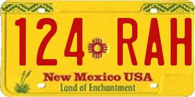 NM license plate 124RAH