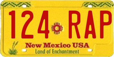 NM license plate 124RAP