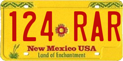 NM license plate 124RAR