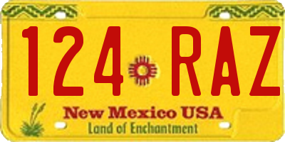 NM license plate 124RAZ