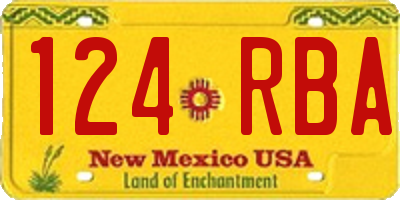 NM license plate 124RBA