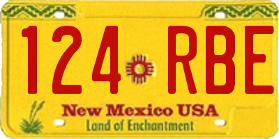 NM license plate 124RBE