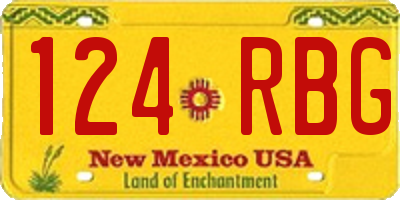 NM license plate 124RBG