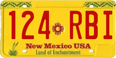 NM license plate 124RBI