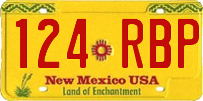 NM license plate 124RBP