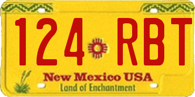 NM license plate 124RBT