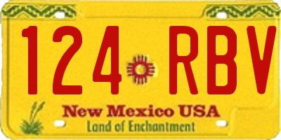 NM license plate 124RBV