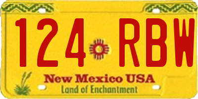 NM license plate 124RBW