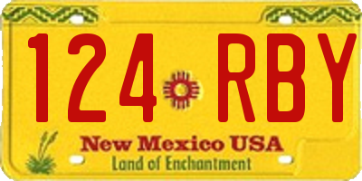 NM license plate 124RBY