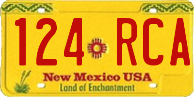 NM license plate 124RCA