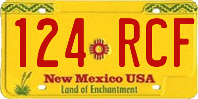 NM license plate 124RCF