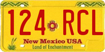 NM license plate 124RCL